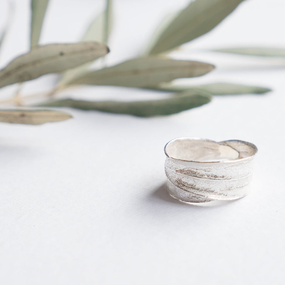 Silver Jewelry - Sterling Silver Ring - Double Wrapped Olive Leaf