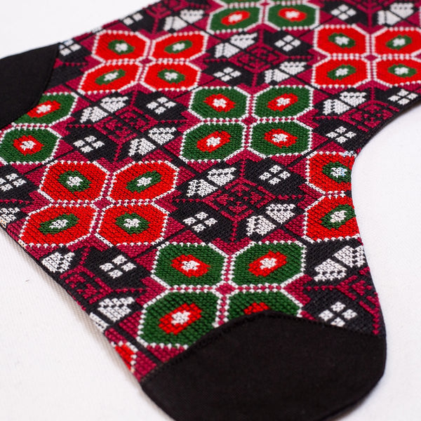 Tatreez - Christmas Stocking - Red & Green