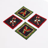 Tatreez - Embroidered Fabric Christmas Coasters From Gaza