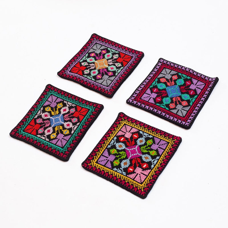 Tatreez - Handmade Coaster - Embroidery On Fabric