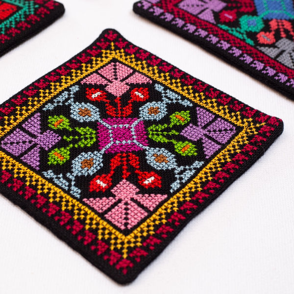 Tatreez - Handmade Coaster - Embroidery On Fabric