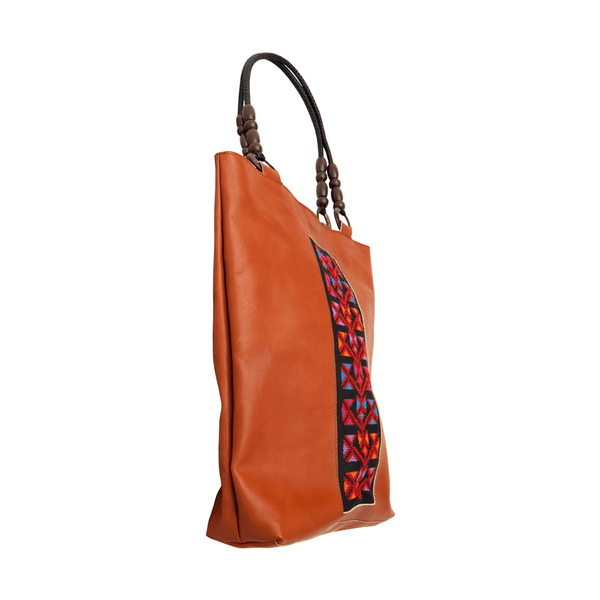 Tatreez - Leather Handbag With Embroidery
