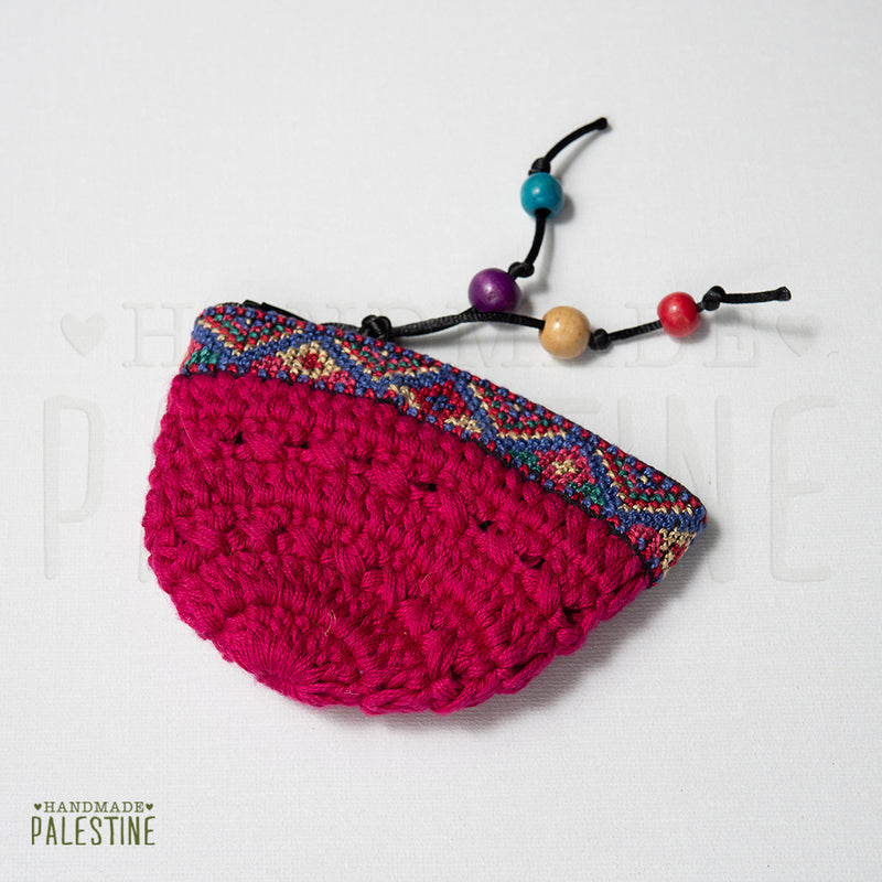 Hand Woven Coin Purse with Tatreez from Gaza